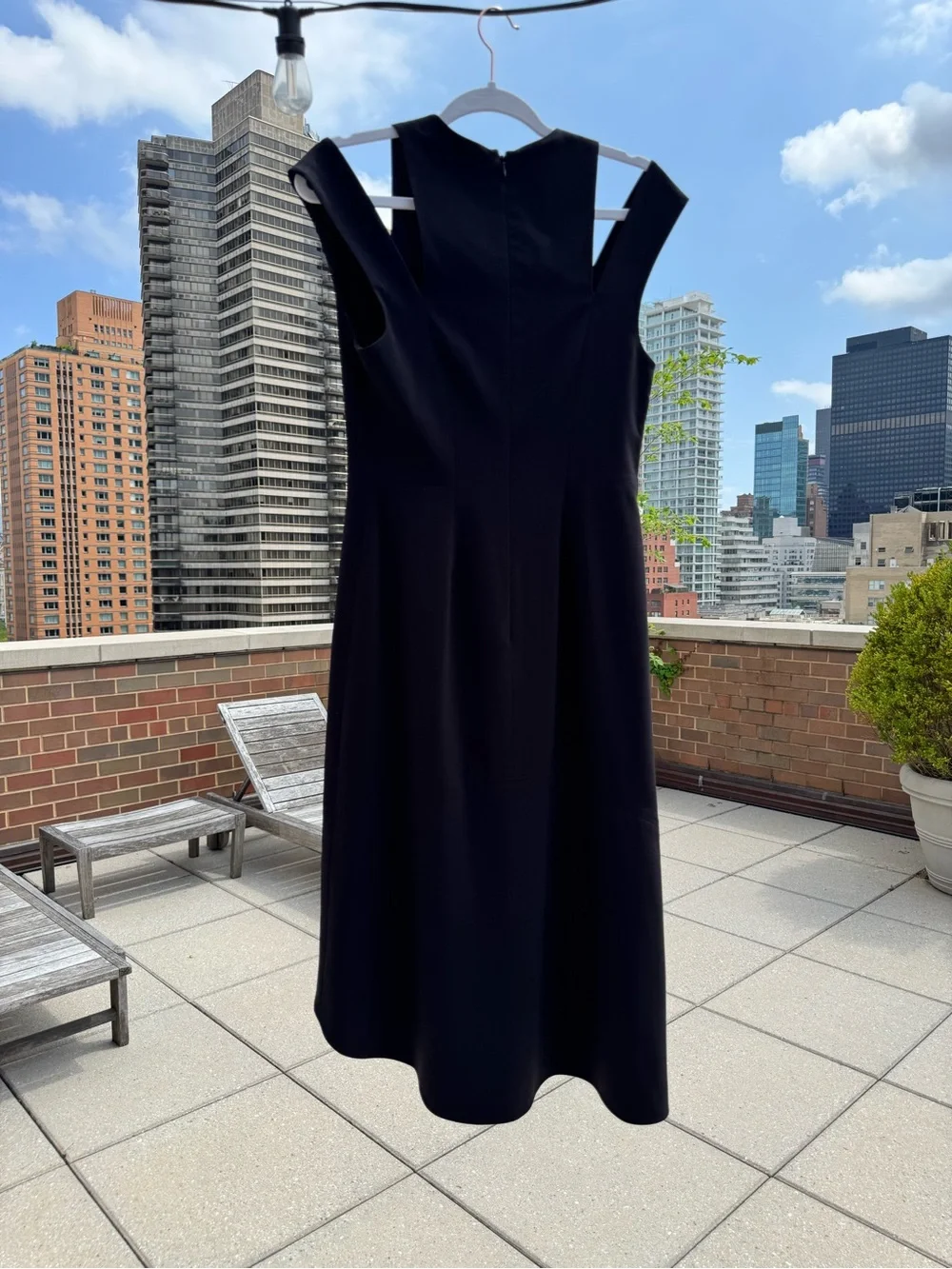 Halston Heritage Black Asymmetrical Midi Dress - Picture 6 of 7